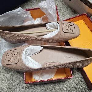 Tory Burch Sz 9.5 Croc Georgia Ballet Flats
